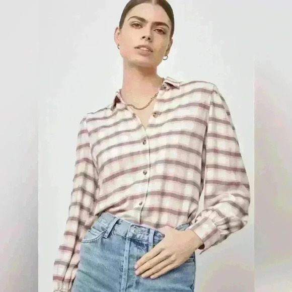 Rails Angelica mauve button down long sleeved shirt, size medium, EUC - Picture 1 of 6